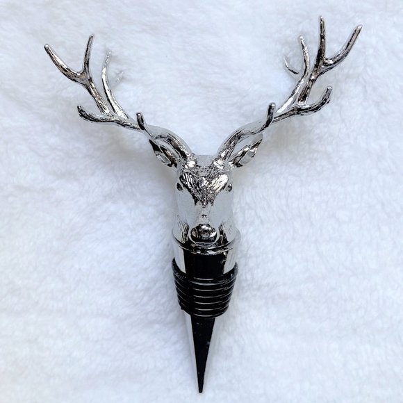 NWOT Bottle Stopper - Silver Colored 12-Point Buck Deer - Picture 4 of 9